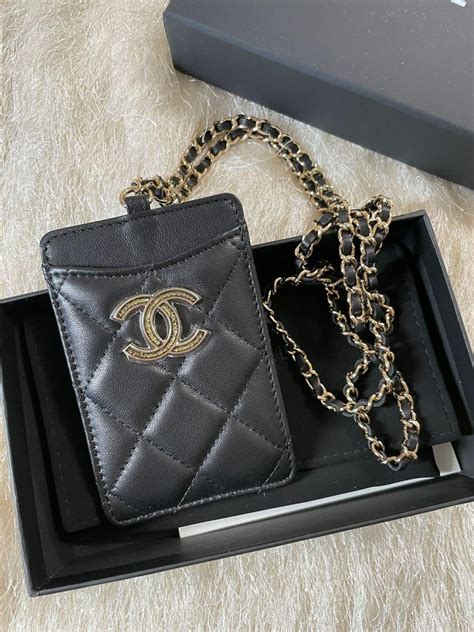 chanel lanyard singapore|Chanel lanyard card holder.